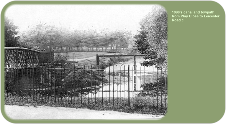 1890's canal and towpath from Play Close to Leicester Road c